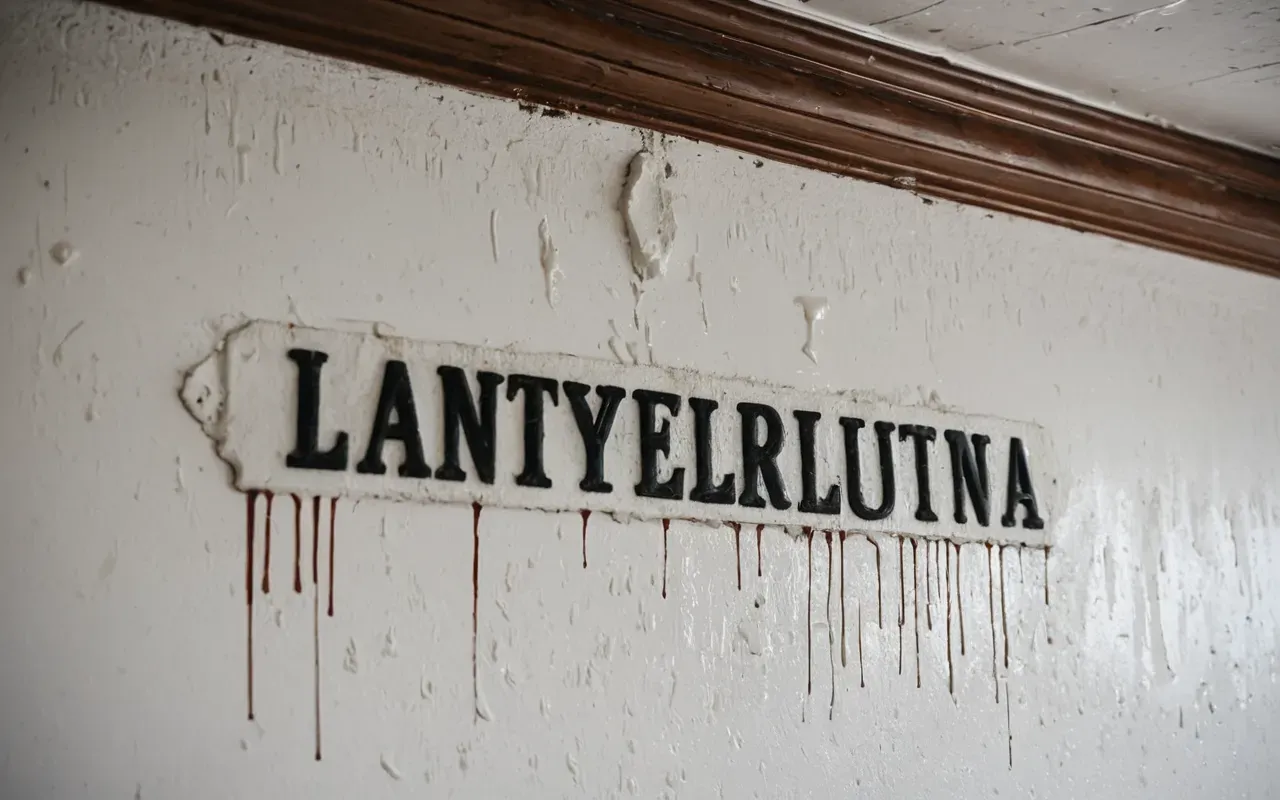 A realistic photo of a damp patch on a white plaster wall near a ceiling corner. The paint is peeling slightly and there are faint brown stains spreading downwards. A small bucket sits below to catch drips, highlighting the slow progression of water damage in an interior space.